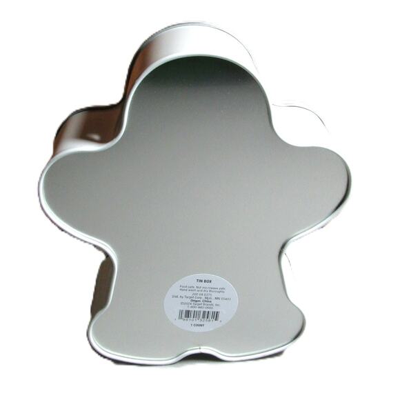 Gingerbread Man Tin Box Holiday Collectible Food Safe Storage 2 Inches Deep - Picture 2 of 4